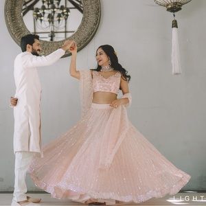 Sequin Bridal Lehenga set by Sawan Gandhi. Used only once and as good as new.
